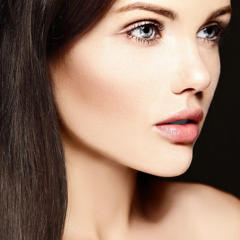 high fashion look glamor closeup beauty portrait beautiful caucasian young woman model with no makeup with perfect clean skin 1 aesthetic medical spa treatment McLean VA En Santé Med