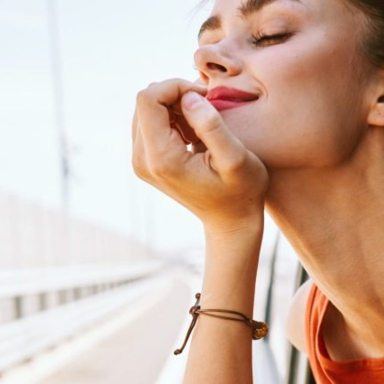 cheerful woman car ride road travel adventure. High quality photo